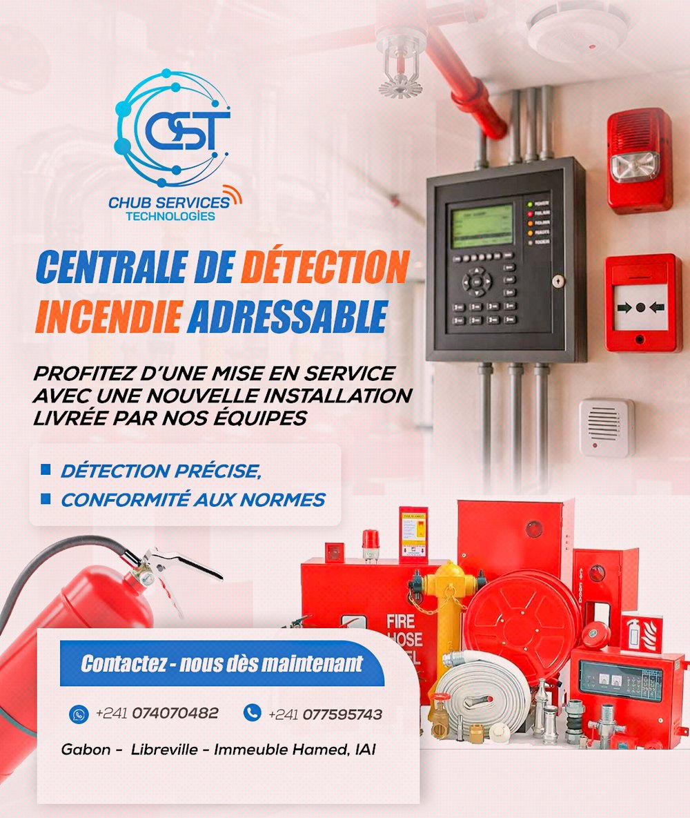 Centrale de détection incendie adressable — mise en service par les équipes CHUB Services Technologies